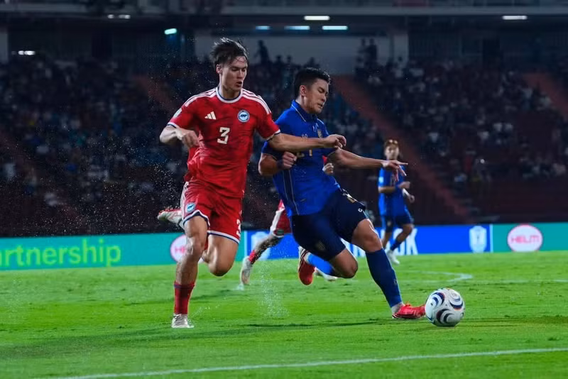 新加坡队2比1再次领先。（图片来源：FA Thailand）