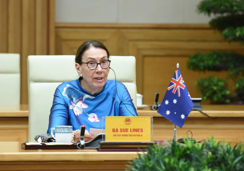 澳大利亚参议院议长苏·莱恩致辞。