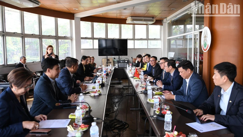 11月25日下午,越南新闻工作者协会代表团和泰国记者协会代表团举行工作会谈。 11月25日下午,越南新闻工作者协会代表团和泰国记者协会代表团举行工作会谈。