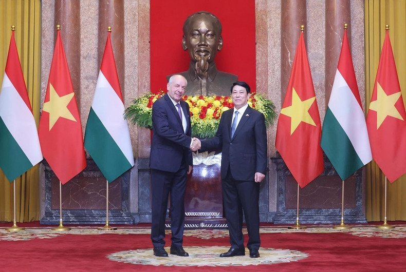 国家主席梁强与匈牙利总统舒尤克·道玛什。 国家主席梁强与匈牙利总统舒尤克·道玛什。