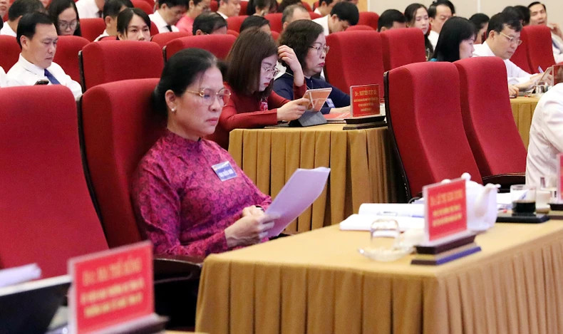 越共中央委员、宣光省委书记、省国会代表团团长河氏娥同志出席会议。