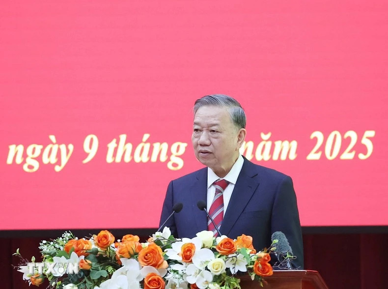 苏林总书记发表讲话。