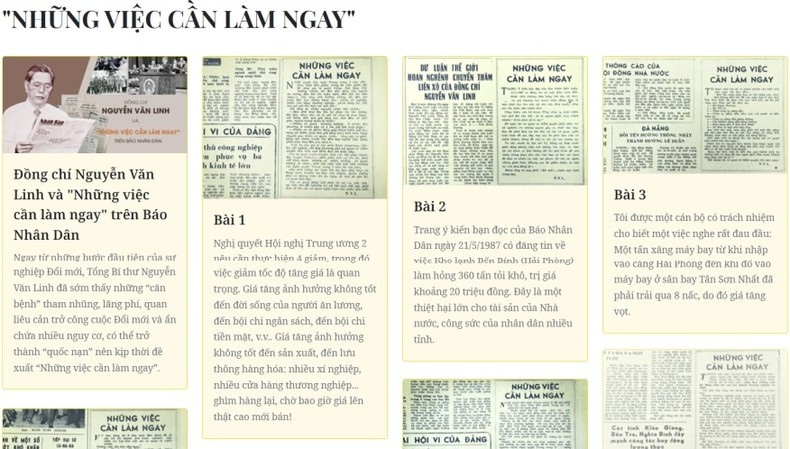 “当务之急”专栏已对阮文灵同志在《人民报》“当务之急”专栏上刊登的31篇文章进行数字化处理(从1987年5月25日刊登的首篇文章到1990年9月28日刊登的最后一篇文章) “当务之急”专栏已对阮文灵同志在《人民报》“当务之急”专栏上刊登的31篇文章进行数字化处理(从1987年5月25日刊登的首篇文章到1990年9月28日刊登的最后一篇文章)