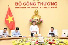越南工贸部部长阮鸿延在会上致辞。（图片来源：越通社）