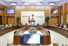 越南国会主席陈青敏主持会议。（图片来源：越通社）