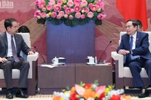 越南国会主席陈青敏会见中国驻越南大使何炜。