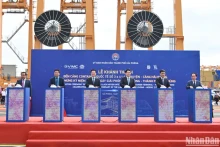 海防第3号、第4号国际集装箱码头竣工仪式。