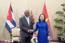 越南国家副主席武氏映春会见古巴国家副主席萨尔瓦多·巴尔德斯·梅萨。
