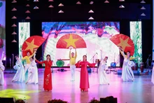 政治文艺晚会越南歌舞节目。