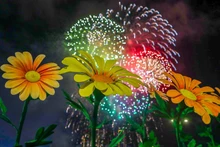 2023年九·二国庆节烟花表演一幕。