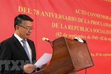 越南驻古巴大使黎青松在越南九·二国庆节庆祝活动上致辞。