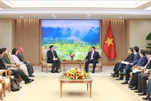 越南政府总理范明正会见马来西亚驻越南大使陈扬泰。