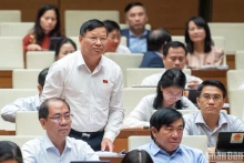 附图：国会代表发表意见。