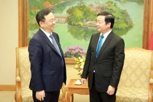 越南政府副总理陈红河会见中国比亚迪股份有限公司（BYD）董事长王传福。