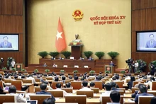 越南十五届国会六次会议现场。