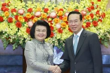 越南国家主席武文赏会见柬埔寨王国国会主席昆索达莉。