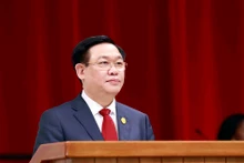 越南国会主席王廷惠在古巴第十届全国人大特别会议上发表讲话。