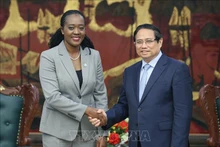 越南政府总理范明正会见肯尼亚国防部长索伊潘·图亚。（图片来源：越通社）