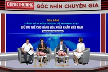 越南《工贸杂志》6日举行了“贸易救济预警：保持越南出口商品优势”座谈会。（图片来源：越通社）