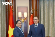 越南政府总理范明正会见埃及总理马德布利。（图片来源：VOV）