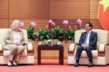 越南政府副总理兼外交部长裴青山会见丹麦外交部国务秘书莉娜·汉森。（图片来源：VGP）