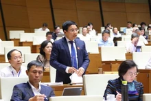 越南交通运输部部长阮文胜回答质询。（图片来源：越通社）