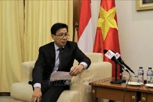 越南驻印尼大使谢文聪接受越通社记者采访。