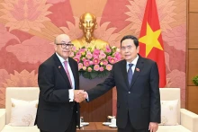 越南国会主席陈青敏会见摩洛哥众议院秘书长纳吉布·哈迪。