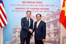越南外交部部长裴青山与美国国务卿安东尼·布林肯。（维玲 摄）