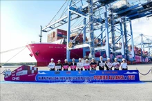 新港-盖梅国际港迎来Premier 联盟首艘船舶.（图片来源：越通社）