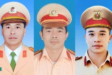 在林同省保禄山口山体滑坡事故中执行任务时牺牲的三名烈士。