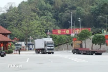 4·30和5·1假期：超过6500辆货车在谅山省口岸通关。