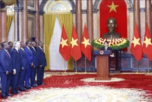 越南国家主席梁强会见多国新任驻越大使。（图片来源：越通社）