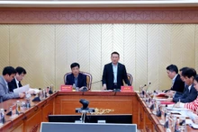 越南财政部长胡德福在会议上发言。