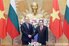 越南国会主席陈青敏会见保加利亚总统鲁门·拉德夫。