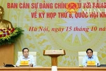 政府总理范明正与国会主席陈青敏共同主持召开国会第八次会议筹备会议。