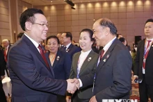 国会主席王廷惠和出席AIPA-44开幕式的代表。（图片来源：越通社）