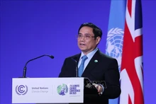 范明正总理在《联合国气候变化框架公约》第二十六次缔约方大会上发表讲话。（图片来源：越通社）