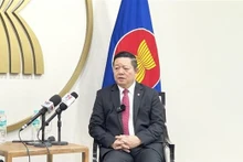 东盟秘书长高金洪接受越通社驻雅加达记者采访。