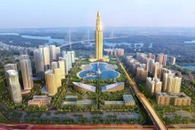 108层金融塔工程的配景图。