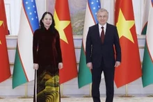 越南国家副主席武氏映春会见哈萨克斯坦总统卡瑟姆若马尔特·托卡耶夫。(图片来源:越通社)