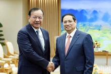 越南政府总理范明正会见柬埔寨副首相兼外交与国际合作部大臣布拉索昆。