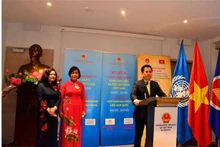 越南科学技术部副部长阮黄江发表讲话。（图片来源：越通社）