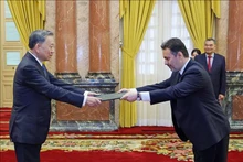 巴基斯坦驻越南大使科达亚尔·马里向越南国家主席递交国书。（图片来源：越通社）