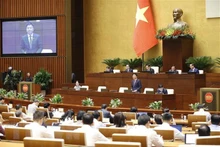 司法部部长黎成龙回答咨询。（图片来源：越通社）