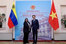 越南外交部副部长杜雄越与委内瑞拉外交部副部长塔蒂亚娜·普格。（图片来源：dangcongsan.vn）