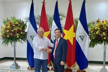 越共中央外事委员会副主任阮明心会见国民议会议长古斯塔沃·波拉斯。（图片来源：dangcongsan.vn）