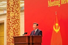 习近平总书记在见面会上讲话。（杜有兴 摄）