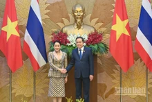 越南国会主席陈青敏会见泰国总理佩通坦·钦那瓦。