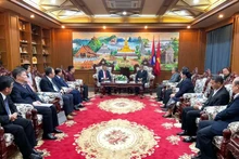 越南同奈省和老挝占巴塞省领导举行工作会议。